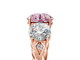 Rose gold Three-Stone Fancy Pink Round Cut Diamond Braided Band Ring with Four-Prong Setting_41