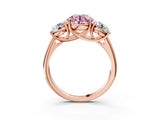 Rose gold Three-Stone Fancy Pink Round Cut Diamond Engagement Ring with Prong Setting_6