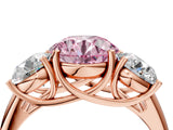 Rose gold Three-Stone Fancy Pink Round Cut Diamond Engagement Ring with Prong Setting_7