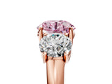 Rose gold Three-Stone Fancy Pink Round Cut Diamond Engagement Ring with Prong Setting_8