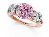 Rose gold Three-Stone Fancy Pink Round  Cut Diamond Ring with Channel-Set Band and Four-Prong Setting_18
