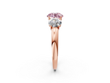 Rose gold Three-Stone Fancy Pink Round  Cut Diamond Ring with Channel-Set Band and Four-Prong Setting_19