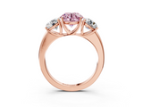 Rose gold Three-Stone Fancy Pink Round  Cut Diamond Ring with Channel-Set Band and Four-Prong Setting_20