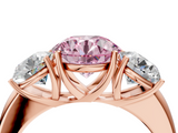Rose gold Three-Stone Fancy Pink Round  Cut Diamond Ring with Channel-Set Band and Four-Prong Setting_21