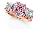Rose gold Three-Stone Fancy Pink Round  Cut Diamond Ring with Channel-Set Band and Four-Prong Setting_36