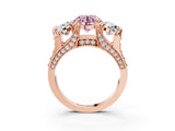 Rose gold Three-Stone Fancy Pink Round  Cut Diamond Ring with Channel-Set Band and Four-Prong Setting_38