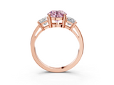 Rose gold Three-Stone Fancy Pink Round  Cut Solitaire Ring with Prong Setting_6