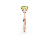 Rose gold Three-Stone Fancy Yellow Asscher Cut Brilliant Diamond Solitaire Ring with Tapered Band and Four-Prong Setting_5