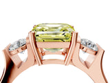 Rose gold Three-Stone Fancy Yellow Asscher Cut Cut Classic Band Prong Setting Ring_4