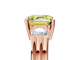 Rose gold Three-Stone Fancy Yellow Asscher Cut Cut Classic Band Prong Setting Ring_5