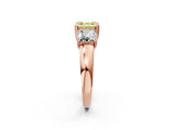 Rose gold Three-Stone Fancy Yellow Asscher Cut Cut Diamond Ring with Channel Set Band and Four-Prong Setting_26