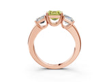 Rose gold Three-Stone Fancy Yellow Asscher Cut Cut Diamond Ring with Channel Set Band and Four-Prong Setting_27