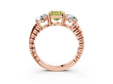 Rose gold Three-Stone Fancy Yellow Asscher Cut Cut Diamond Ring with Channel-Set Band and Prong Setting_15