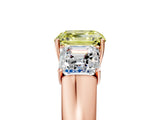 Rose gold Three-Stone Fancy Yellow Asscher Cut Cut Diamond Ring with Prong Setting and Classic Band_5