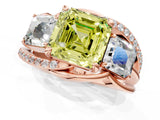 Rose gold Three-Stone Fancy Yellow Asscher Cut Cut Diamond Split Shank Prong Set Ring_1