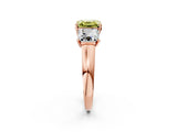 Rose gold Three-Stone Fancy Yellow Asscher Cut Cut Solitaire Ring with Classic Prong Setting_2