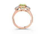 Rose gold Three-Stone Fancy Yellow Asscher Cut Cut Solitaire Ring with Classic Prong Setting_3