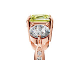 Rose gold Three-Stone Fancy Yellow Asscher Cut Diamond Channel Set Engagement Ring with Prong Setting_5