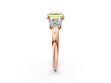 Rose gold Three-Stone Fancy Yellow Asscher  Cut Diamond Ring with Channel-Set Band and Four-Prong Setting_19