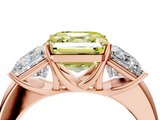 Rose gold Three-Stone Fancy Yellow Asscher  Cut Diamond Ring with Channel-Set Band and Four-Prong Setting_21