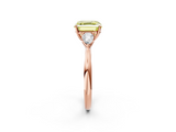 Rose gold Three-Stone Fancy Yellow Asscher  Cut Diamond Ring with Pear Side Stones in Four-Prong Setting_19