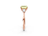 Rose gold Three-Stone Fancy Yellow Asscher Cut Diamond Ring with Pear  Side Stones in Four-Prong Setting_50