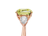 Rose gold Three-Stone Fancy Yellow Asscher Cut Diamond Ring with Pear  Side Stones in Four-Prong Setting_53