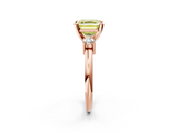 Rose gold Three-Stone Fancy Yellow Asscher  Cut Diamond Solitaire with Prong Setting and Classic Band_2