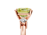 Rose gold Three-Stone Fancy Yellow Asscher  Cut Diamond Solitaire with Prong Setting and Classic Band_5