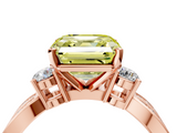 Rose gold Three-Stone Fancy Yellow Asscher  Cut Diamond Twist Band with Prong Setting_24