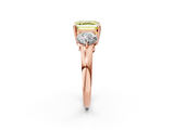 Rose gold Three-Stone Fancy Yellow Asscher  Cut Solitaire Ring with Prong Setting on a Classic Band_35