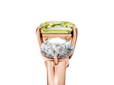 Rose gold Three-Stone Fancy Yellow Asscher  Cut Solitaire Ring with Prong Setting on a Classic Band_38
