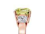 Rose gold Three-Stone Fancy Yellow Asscher  Cut Solitaire Ring with Prong Setting_8
