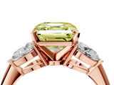 Rose gold Three-Stone Fancy Yellow Asscher  Diamond Ring with Pear Side Stones in Four-Prong Setting_21