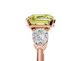 Rose gold Three-Stone Fancy Yellow Asscher  Diamond Ring with Pear Side Stones in Four-Prong Setting_22