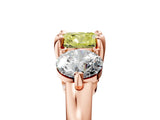 Rose gold Three-Stone Fancy Yellow Cushion  Brilliant Cut Solitaire Ring with Prong Setting on a Classic Band 5