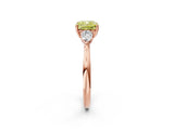 Rose gold Three-Stone Fancy Yellow Cushion Cut Brilliant Diamond Solitaire Ring with Tapered Band and Four-Prong Setting_5