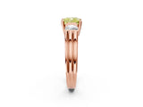 Rose gold Three-Stone Fancy Yellow Cushion Cut Cut Classic Band Prong Setting Ring_2