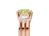 Rose gold Three-Stone Fancy Yellow Cushion Cut Cut Classic Band Prong Setting Ring_5