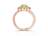 Rose gold Three-Stone Fancy Yellow Cushion Cut Cut Diamond Pavé Band with Prong Setting_18