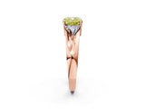 Rose gold Three-Stone Fancy Yellow Cushion Cut Cut Diamond Ring with Trillion Side Stones on a Split Shank Band_2