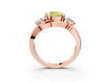 Rose gold Three-Stone Fancy Yellow Cushion Cut Cut Diamond Split Shank Prong Set Ring_3