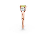 Rose gold Three-Stone Fancy Yellow Cushion Cut Cut Solitaire Ring with Classic Prong Setting_2