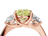 Rose gold Three-Stone Fancy Yellow Cushion Cut Cut Solitaire Ring with Classic Prong Setting_4