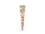 Rose gold Three-Stone Fancy Yellow Cushion Cut Diamond Braided Band Ring with Four-Prong Setting_43