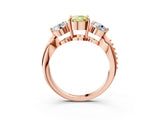 Rose gold Three-Stone Fancy Yellow Cushion Cut Diamond Channel Set Engagement Ring with Prong Setting_15