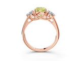 Rose gold Three-Stone Fancy Yellow Cushion Cut Diamond Engagement Ring with Prong Setting_6