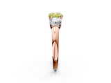 Rose gold Three-Stone Fancy Yellow Cushion  Cut Diamond Ring with Channel-Set Band and Four-Prong Setting_50