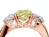 Rose gold Three-Stone Fancy Yellow Cushion  Cut Diamond Ring with Channel-Set Band and Four-Prong Setting_52