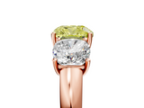 Rose gold Three-Stone Fancy Yellow Cushion  Cut Diamond Ring with Channel-Set Band and Four-Prong Setting_53